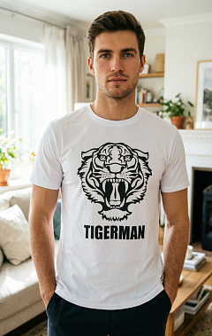 Футболка мужская, принт "TIGERMAN" (300-5)